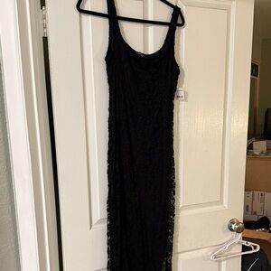 Bloomingdale's Black Lace Midi Dress